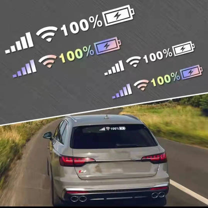 1/3sheets Car Windshield Stickers Signal WiFi Power Reflective Stickers on Car Front Windshield Auto Decor Accessories